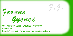 ferenc gyenei business card